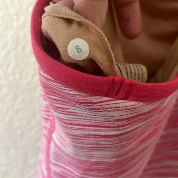 Lululemon Power Y Tank Top Pink Racerback With Built In Bra - Size 8 - Picture 5 of 6